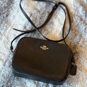 Coach Black Leather Crossbody Camera Bag